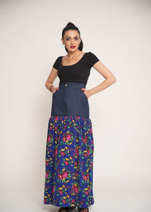Denim skirt with pockets and viscose