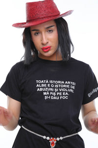T-shirt with printed message