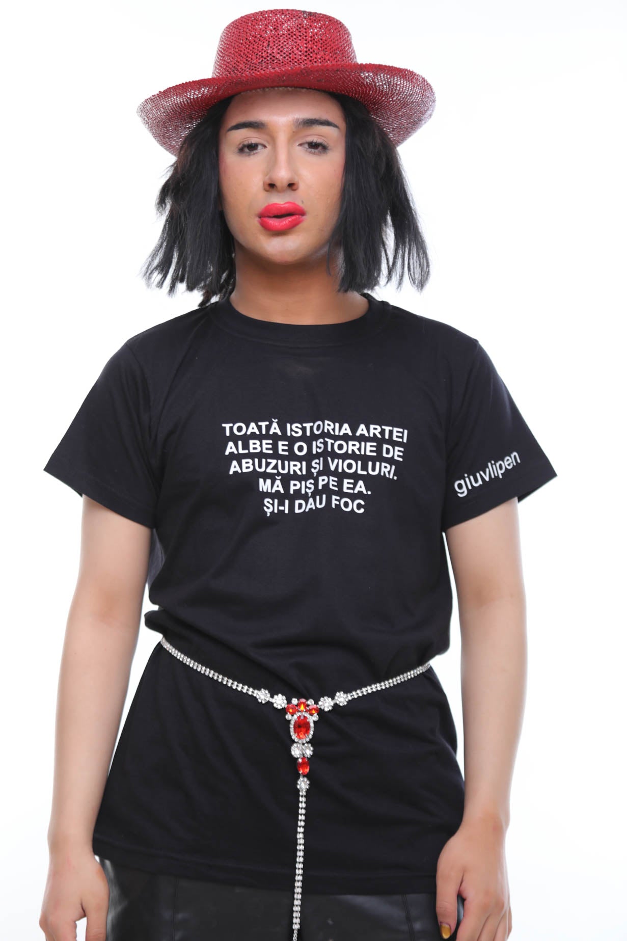 T-shirt with printed message