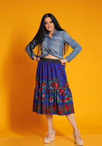 Jersey skirt with 2 ruffles